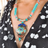 Pumo - Collier tibétain en turquoise et corail - Colliers tibétains Pumo - Collier tibétain en turquoise et corail - Colliers tibétains