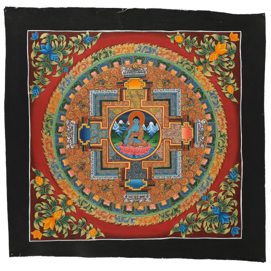 Mandala tibétain Kalachakra et Bouddha médecine