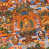 Thangka tibétain de la vie de Bouddha