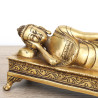 Statue de bouddha allongé de couleur or - 27 cm de long