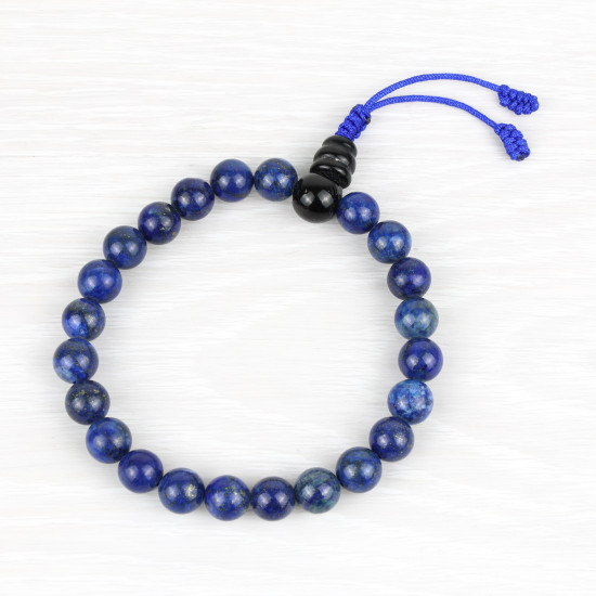 Bracelet tibétain en pierre lapis lazuli de 8 mm