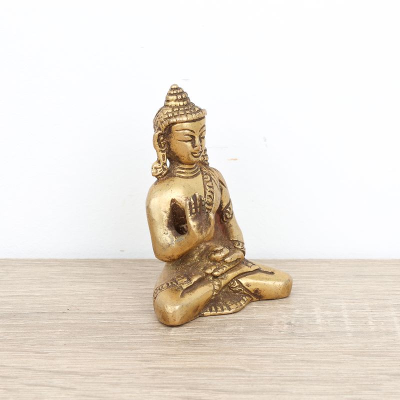 Statuette bouddha assis en laiton - mudra Abhaya