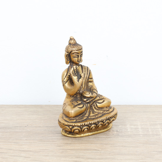 Statuette du Bouddha Amoghasiddhi en laiton - 7,5 cm