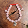 Bracelet quartz rose avec médaillon OM indien