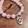Bracelet quartz rose et médaillon OM