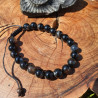 Bracelet en pierre agate noire - Bracelet de force