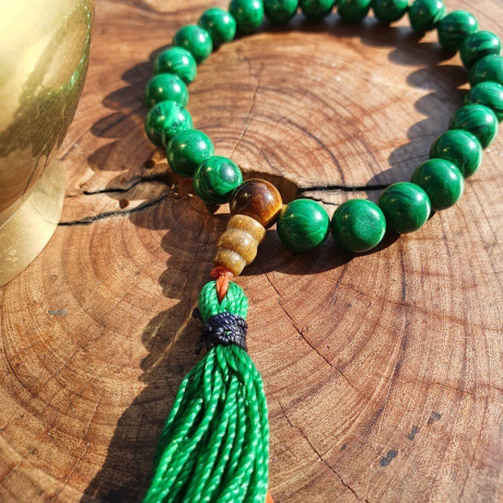Bracelet mala tibétain en perles de malachite - Bracelets mâlâ Bracelet mala tibétain en perles de malachite - Bracelets mâlâ