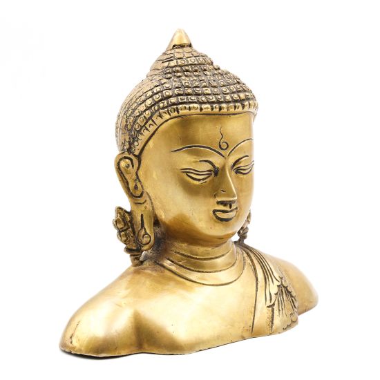 Buste de bouddha en laiton - 15 cm