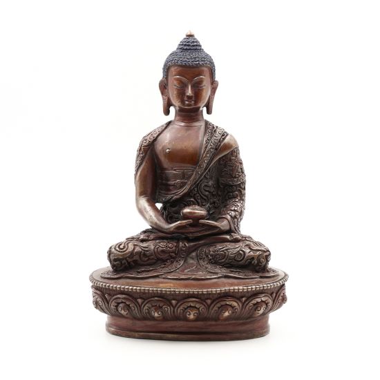 Statue du Bouddha Amitabha en cuivre - 21 cm